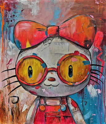 "Big Eyes, Bold Soul one,  Acryl, Leinwand 60x70cm, 350 Franken