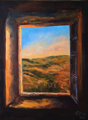 View Of The Tuscan Countryside  Ö_Lwd.60x80cm