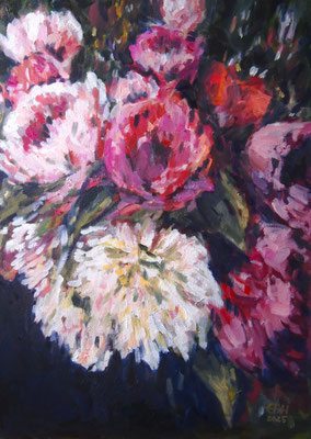 Some Flowers  50x70cm Öl/lwd.