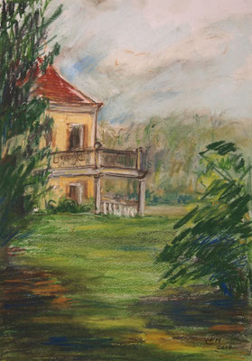 View Of The Castle   Pastellkreide 29,7x42cm