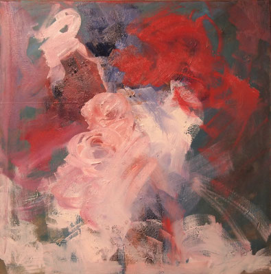 Roses For A Blue Lady, Öl_Lwd.60x60cm