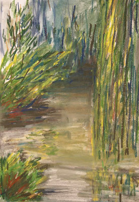 By The Pond   Pastellkreide 29,7x42cm