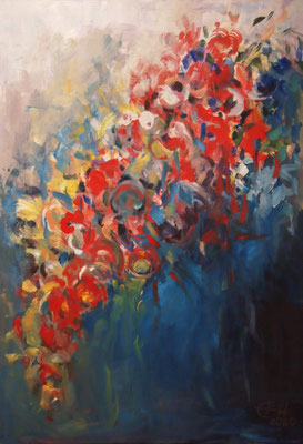Falling Flowers  Öl_Lwd.70x100cm