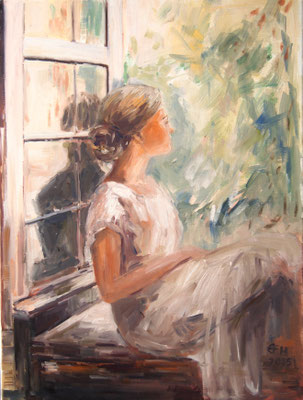At The Sunny Window  Öl/Lwd. 60x80cm 