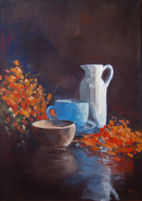 The Blue Cup   Öl/Lwd.50x70cm