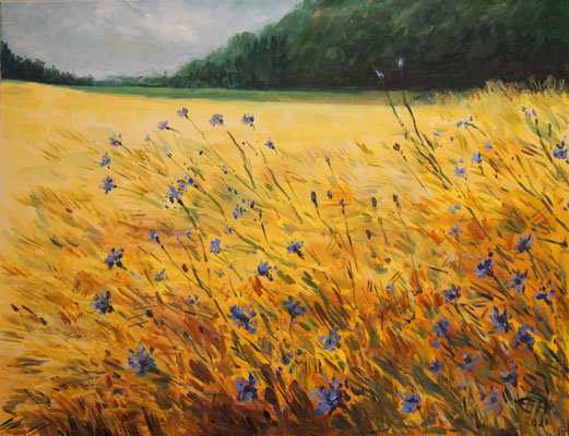 Cornflowers, Öl_Lwd.70x90cm