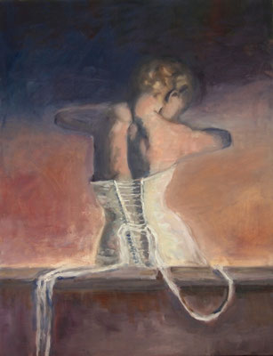 Das Mieder,Öl-Lwd.80x60cm
