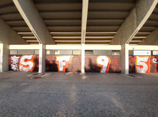 Graffiti von den Südstadt Fanatics und Gate2 rund ums Südstadt Stadion 1