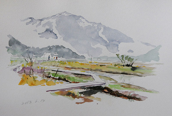 The Oze   尾瀬ヶ原　watercolor 水彩F４号