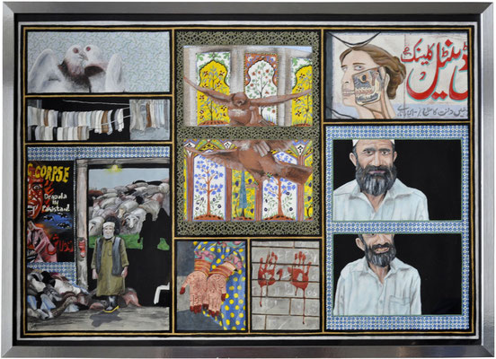 L'Aïd à Peshawar - Gouache et aquarelle - 50x70 cm - 170 euros