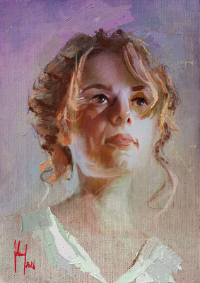Painted Portrait Study of a young woman