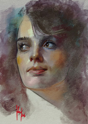 Portrait painting of a young woman