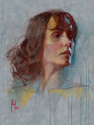 Portait sketch of a young woman
