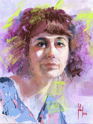 Painted portrait of a young woman