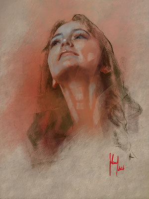 Portait sketch of a young woman