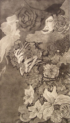 An embrace/etching, aquatint/80×45cm/2007 