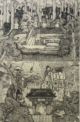 A garden/etching