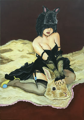 Pinup Bunny Girl/acrylic paint/72.8×51.5cm/2019