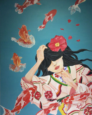 An Aquarium/acrylic paint/1×72.7cm/2017/Mosan Art Museum Collection