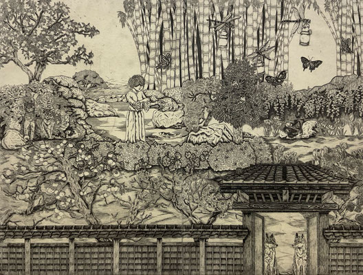 My garden/etching/