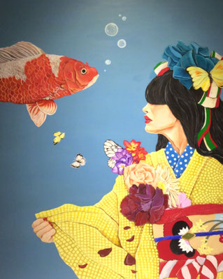 An Aquarium/acrylic paint/91×72.7cm/2017/Mosan Art Museum Collection
