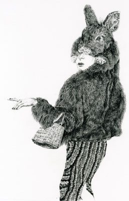 Bunny girl/oil pencil/35x26cm/2012