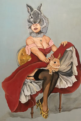 Pinup Bunny Girl/acrylic paint/72.8×51.5cm/2018