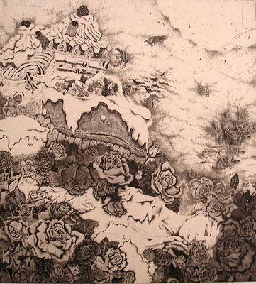  Catharsis /etching, aquatint/ 60×55cm/2008