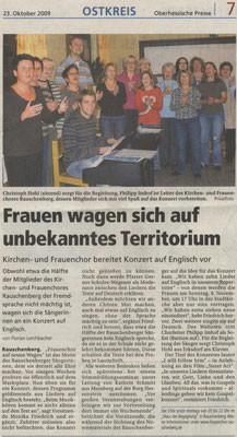 Frauen wagen sich auf unbekanntes Territorium - Konzert 2009 des Frauenchores Rauschenberg