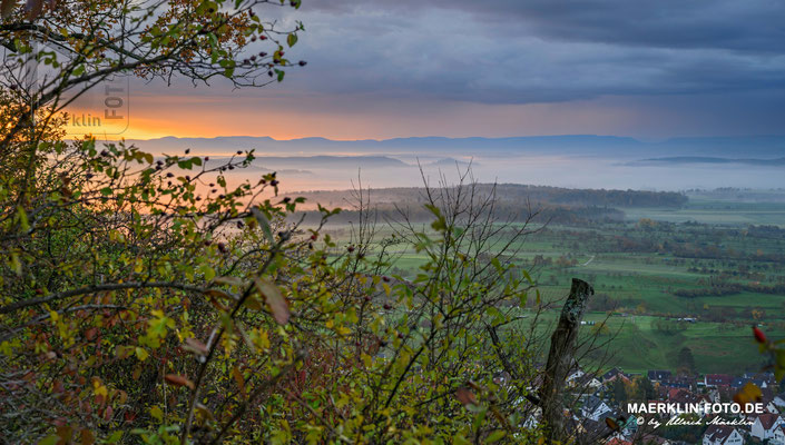 Mönchberg, Nebel über dem Ammertal