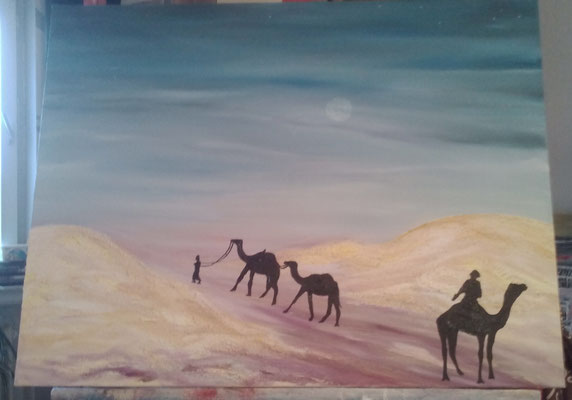 Le desert /  90 x 75 cm / Öl auf Leinwand