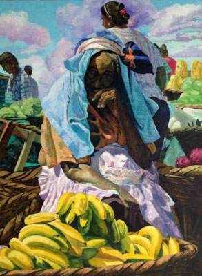 Viejita del mercado I, 120cm, x 100cm, acrilico sobre lino, 2002, coleccion privada, Nicaragua