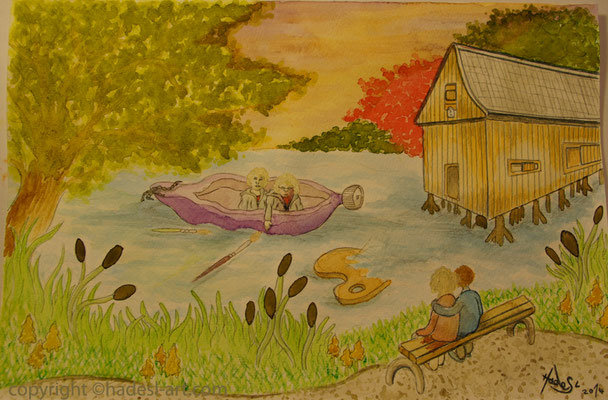 "Hausteich Plothen"...Aquarell 2014  (31 cm x 41 cm)  verkauft