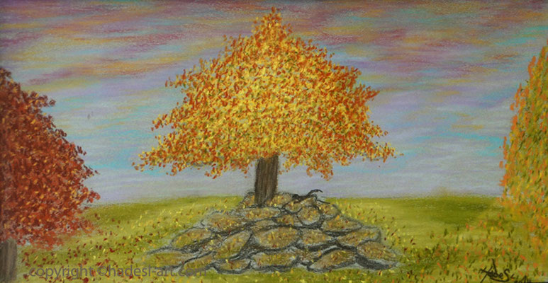 "Herbtlandschaft"...Pastellkreide auf Papier 2014  (20 cm x 40 cm) 
