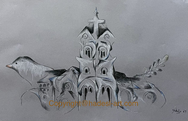 "Botschaft"...Pastellkreide 2024 (51x71cm)