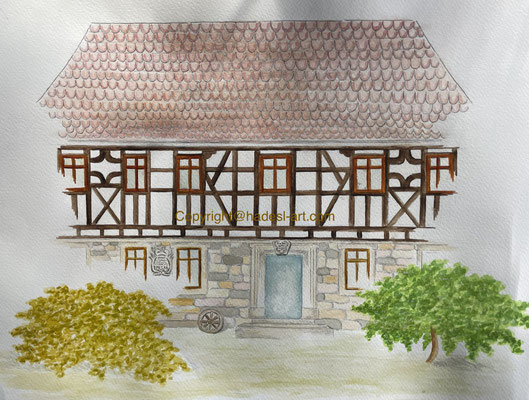 "Türkenburg Sonneberg"...Aquarell 2023 (30x40 cm)