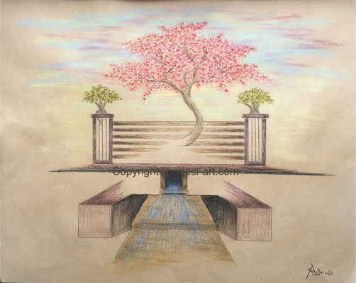 "Park in Weimar"...Pastell 2020 (51x71 cm) 