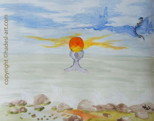 "Eisschmelze"...Aquarell 2014  (31 cm x 41 cm)