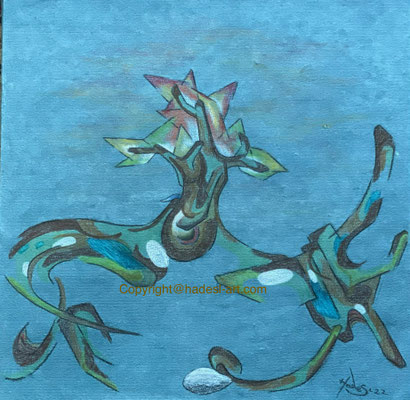 "Verästelung"...Pastellkreise 2022 (30x30 cm)