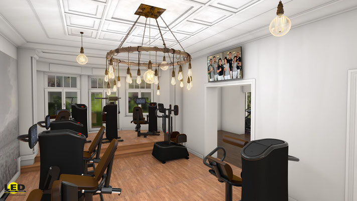 Visualisierung eines Mikrostudios in einer alten Villa