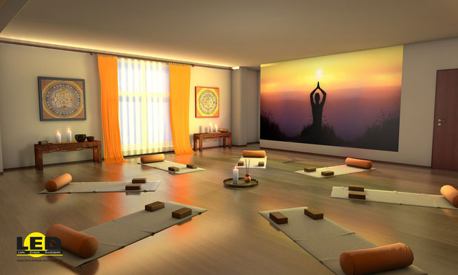 Visualisierung einer Physiotherapiepraxis, Yogaraum