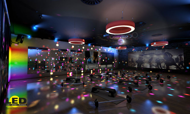 Visualisierung eines Fitness-Studios, Kursraum