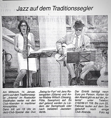 ...Es darf getanzt werden zu Liedern der Swingmusik oder beliebten Jazz Standards