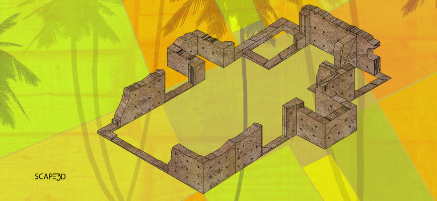 Ermita San Antonio de Padua: vista isométrica de las ruinas_SCAPE3D