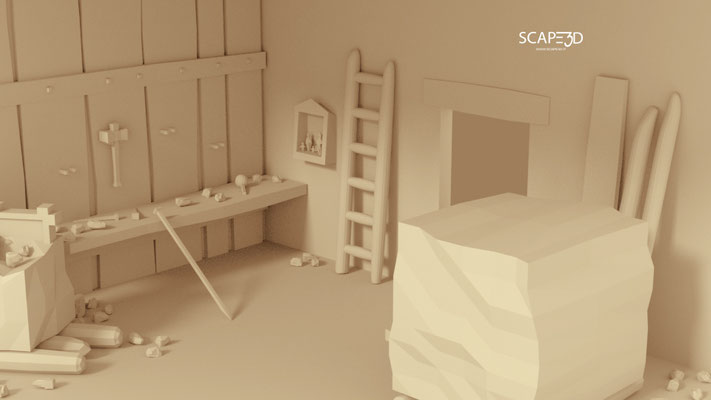 SCAPE3D_MATER scenografia 3d: Laboratorio dello Scalpellino. 