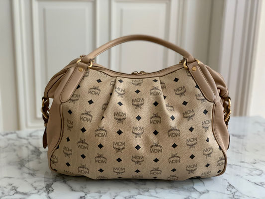 Crossbody Bag Mcm Shopper Creme MCM Liz Shopper Beige Black