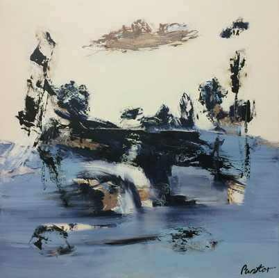 #2072, "Wasser der Gebilde", 2016, 150x150cm, Acryl auf Leinwand