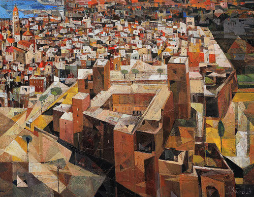 Bari, Apulien, 2024, Mischtechnik auf Leinwand, 69 x 89 cm