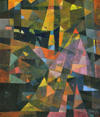 Spätsommertag, 2026, Mischtechnik auf Hartfaser, 70 x 60 cm
