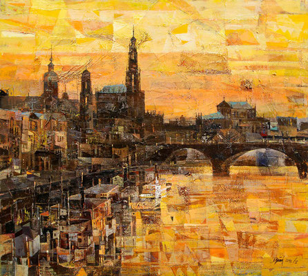 Dresden, 2010, Mischtechnik auf Leinwand, 90 x 100 cm